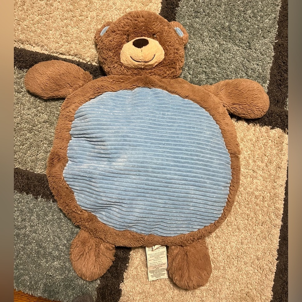 Bear tummy time stuffed animal mat